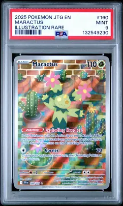 2025 POKEMON JTG EN-JOURNEY TOGETHER ILLUSTRATION RARE #160 MARACTUS PSA 9 - Image 1