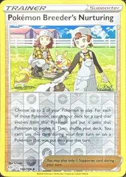 Pokemon Breeder's Nurturing 166/189 Darkness Ablaze Pokemon Reverse Holo NM - Image 1