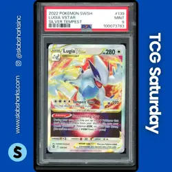 2022 POKEMON SWORD & SHIELD SILVER TEMPEST #139/195 LUGIA VSTAR HOLO PSA 9 - Image 1
