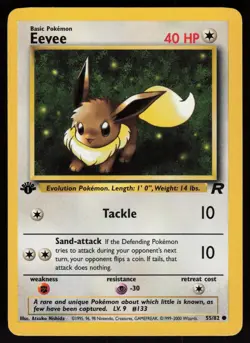 Eevee 55/82 Common Team Rocket 1st Edition Pokemon - Image 1