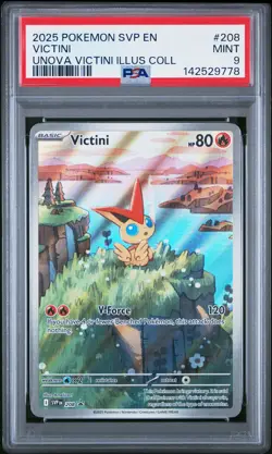2025 POKEMON SVP PROMO UNOVA VICTINI ILLUSTRATION COLLECTION #208 VICTINI PSA 9 - Image 1
