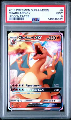 2019 POKEMON SUN & MOON HIDDEN FATES #9 CHARIZARD GX PSA 9 - Image 1
