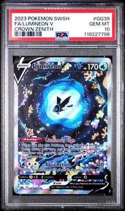 2023 Pokemon Sword And Shield Crown Zenith Lumineon V #GG39 PSA 10 - Image 1