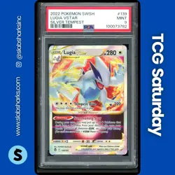 2022 POKEMON SWORD & SHIELD SILVER TEMPEST #139/195 LUGIA VSTAR HOLO PSA 9 - Image 1