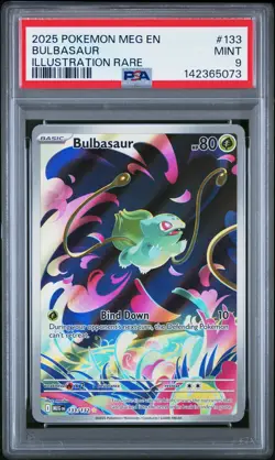 2025 POKEMON MEG EN-MEGA EVOLUTION ILLUSTRATION RARE #133 BULBASAUR PSA 9 - Image 1