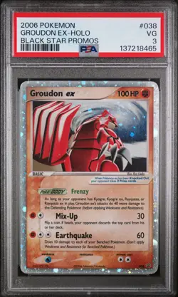 2006 POKEMON BLACK STAR PROMOS #038 GROUDON EX-HOLO PSA 3 - Image 1