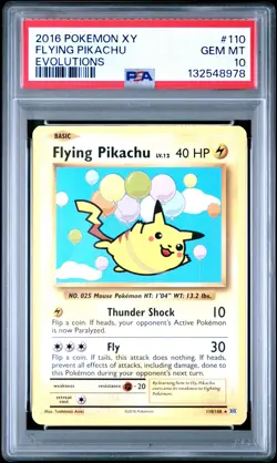 2016 POKEMON XY EVOLUTIONS #110 FLYING PIKACHU PSA 10 - Image 1