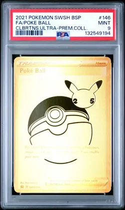 2021 POKEMON SWSH BLACK STAR PROMO #146 FULL ART/POKE BALL PSA 9 - Image 1