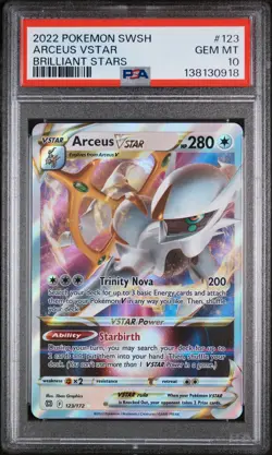 2022 POKEMON SWORD & SHIELD BRILLIANT STARS #123 ARCEUS VSTAR PSA 10 - Image 1
