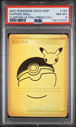 2021 POKEMON SWSH BLACK STAR PROMO #146 FULL ART/POKE BALL PSA 8 - Image 1