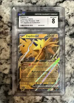 Zapdos ex Black Star Promo #049 – CGC 8 NM/Mint – Pokemon 151 Collection 2023 - Image 1