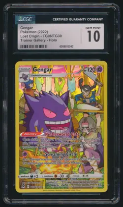 2022 Pokemon Lost Origin Trainer Gallery Holo TG06/TG30 Gengar CGC Gem Mint 10 - Image 1