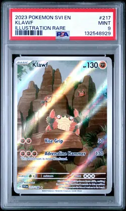2023 POKEMON SVI EN-SCARLET & VIOLET ILLUSTRATION RARE #217 KLAWF PSA 9 - Image 1