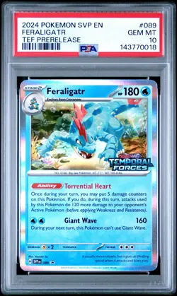 2024 POKEMON SVP EN-SV BLACK STAR PROMO #089 FERALIGATR PSA 10 - Image 1