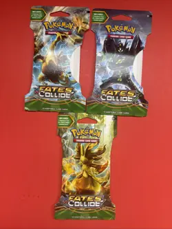 Pokemon XY Fates Collide Three (3) Sleeved Booster Packs New Sealed-READ!! - Image 1