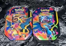 (Lot of 2) Pokemon TCG: Mega Charizard X and Y ex Tins - New, Sealed In Hand - Image 2
