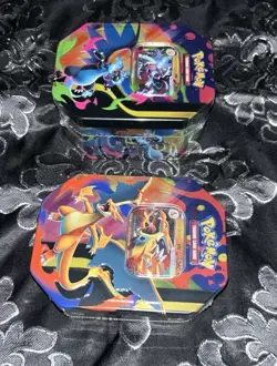 (Lot of 2) Pokemon TCG: Mega Charizard X and Y ex Tins - New, Sealed In Hand - Image 3