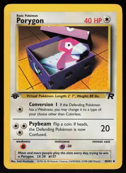 Porygon 48/82 Uncommon Team Rocket 1st Edition Pokemon - Image 1