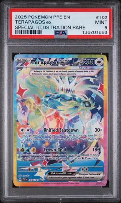 2025 POKEMON PRISMATIC EVOLUTIONS SPECIAL ILLUSTRATION RARE TERAPAGOS EX PSA 9 - Image 1