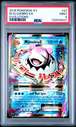 2016 POKEMON XY EVOLUTIONS #27 M SLOWBRO EX PSA 9 - Image 1