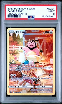 2023 POKEMON SWORD & SHIELD CROWN ZENITH #GG24 FULL ART/MILTANK PSA 9 - Image 1
