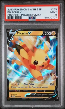 2023 POKEMON SWSH BLACK STAR PROMO #285 PIKACHU V PSA 9 - Image 1