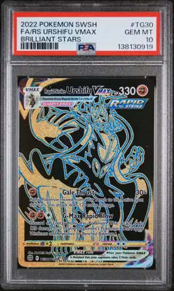 2022 POKEMON SWSH BRILLIANT STARS FULL ART/RAPID STRIKE URSHIFU VMAX PSA 10 - Image 1