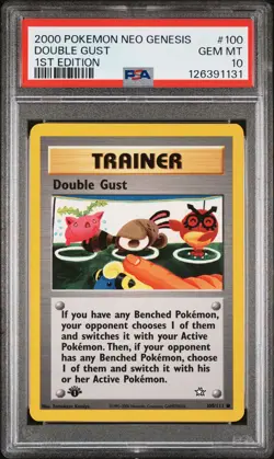 2000 POKEMON NEO GENESIS 1ST EDITION #100 DOUBLE GUST PSA 10 - Image 1