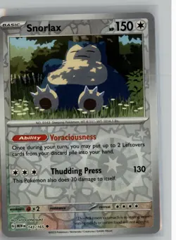 SNORLAX 143/165 UC 151 POKEMON REVERSE HOLO NM - Image 1