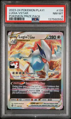 2023-2024 POKEMON PLAY! POKEMON PRIZE PACK #139 LUGIA VSTAR PSA 8 - Image 1