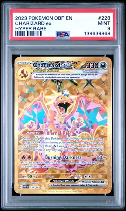 2023 POKEMON OBF EN-OBSIDIAN FLAMES HYPER RARE #228 CHARIZARD EX PSA 9 - Image 1