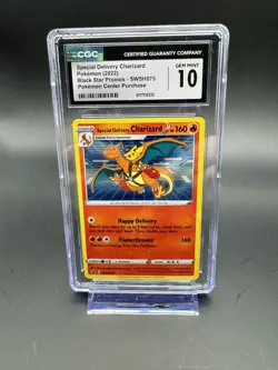 CGC Gem Mint 10 Special Delivery Charizard SWSH075 Pokemon Center Promo - Image 1