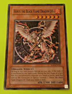 Yu-Gi-Oh Horus the Black Flame Dragon LV6 Super Rare SOD-EN007 Nm - Image 1