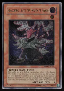 Blackwing - Vayu the Emblem of Honor (UTR) ANPR-EN005 Ultimate Rare Yu-Gi-Oh - Image 1