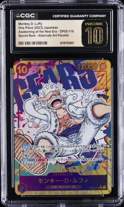 2023 ONE PIECE JPN AWAKENING THE NEW ERA ALT ART MONKEY D LUFFY CGC 10 PRISTINE - Image 1