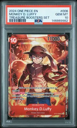 2024 ONE PIECE PROMOS TREASURE BOOSTERS SET #006 MONKEY D. LUFFY PSA 10 - Image 1