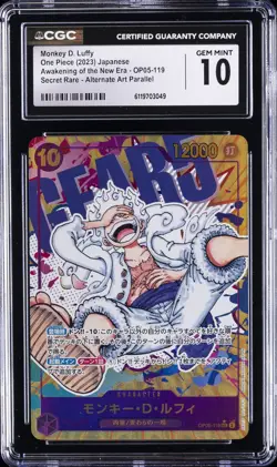 2023 ONE PIECE JAPANESE AWAKENING OF THE NEW ERA ALT ART MONKEY D LUFFY CGC 10 - Image 1