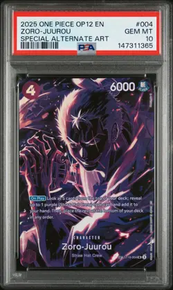 2025 ONE PIECE LEGACY OF THE MASTER SPECIAL ALT ART #004 ZORO-JUUROU PSA 10 - Image 1
