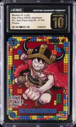 2025 ONE PIECE JPN PC: ONE PIECE DAY'25 PROMO MONKEY D. LUFFY CGC 10 PRISTINE - Image 1