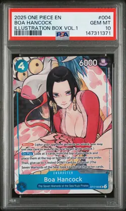 2025 ONE PIECE PROMOS ILLUSTRATION BOX VOL.1 #004 BOA HANCOCK PSA 10 - Image 1