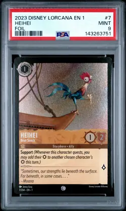 2023 DISNEY LORCANA EN 1-THE FIRST CHAPTER FOIL #7 HEIHEI BOAT SNACK PSA 9 - Image 1