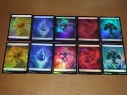 FOIL Lands lot Theros Beyond Death (Full Art) Japanese x10 mtg SP,MP [FC] E - Image 1
