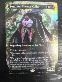 Zoraline, Cosmos Caller (Borderless) (Raised Foil) Bloomburrow Foil - Image 1