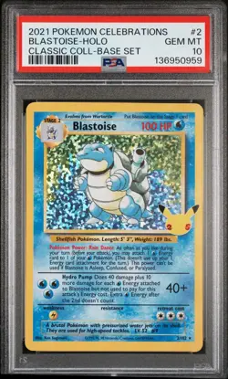 2021 Pokemon Celebrations - Classic Coll - Blastoise - Holo - 2/102 - PSA 10 - Image 1