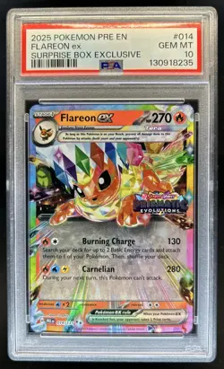 2025 Pokemon Prismatic Evolutions Flareon ex Promos #014/131 PSA 10 - Image 1