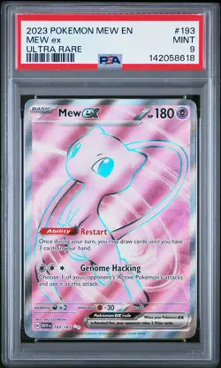2023 POKEMON MEW EN-151 ULTRA RARE #193 MEW EX PSA 9 - Image 1