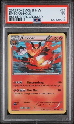 2012 POKEMON B&W BOUNDARIES CROSSED #26 EMBOAR-HOLO PSA 7 - Image 1