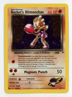 Rocket's Hitmonchan Holo - Pokemon 2000 Gym Hero's #11 MINT - Image 1