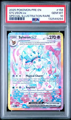 2025 POKEMON PRISMATIC EVOLUTIONS SPECIAL ILLUSTRATION RARE SYLVEON EX PSA 10 - Image 1