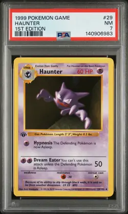 1999 POKEMON BASE SET 1ST EDITION #29 HAUNTER PSA 7 - Image 1